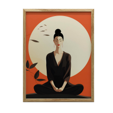  FALI PLAKÁT FA KERETBEN RED PEACE 70x100 CM grafika, keretezett kép