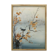 FALI PLAKÁT FA KERETBEN VIRÁGOK TAVASZ 30x40 CM grafika, keretezett kép