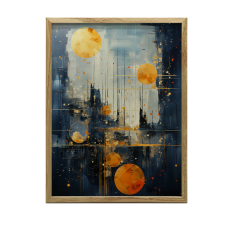  FALI PLAKÁT FA KERETES VÁROSI ÁLMOK LÁTÁSA 50x70 CM grafika, keretezett kép