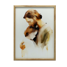 FALI PLAKÁT ISTENI SZERELEM JÉZUS FIÚT ÖLELŐ 50x70 cm grafika, keretezett kép