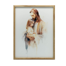 FALI PLAKÁT JÉZUS, KÖZBEN A BABÁT KERET NÉLKÜL 30x40 cm grafika, keretezett kép
