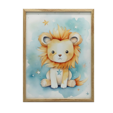  FALI PLAKÁT LION&#039;S GLOW OF Dreams ALUMÍNIUM KERETBEN 50x70 CM grafika, keretezett kép