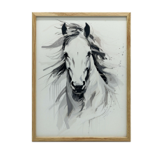 FALI PLAKÁT LÓK FINOM ELEGANCE 50x70 CM ARANY KERET grafika, keretezett kép