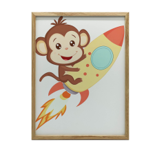 FALI PLAKÁT MAJOM TÉRBE FA KERETTEL 50x70 CM MATT PAPÍR grafika, keretezett kép