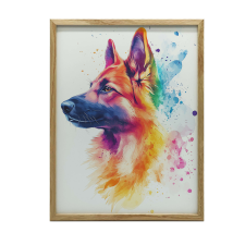 FALI PLAKÁT NÉMET PÁSZTOR ARANY KERETBEN 70x100 CM grafika, keretezett kép