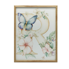  FALI PLAKÁT R BETŰ VIRÁG ALUMÍNIUM KERETTEL 70x100 CM grafika, keretezett kép