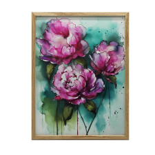 FALI PLAKÁT RÓZSASZÍN BEÓNÁK ZÖLD HÁTTÉRA 30x40 cm KERET NÉLKÜL grafika, keretezett kép