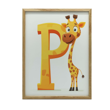 FALI PLAKÁT VIDÁM ZSIRÁF P BETŰ KERET NÉLKÜL 50x70 CM MATT grafika, keretezett kép