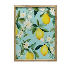 FALI PLAKÁT VIRÁGZÓ CIROMOK A KONYHÁBA SÖTÉTBARNA KERETBEN 30x40 CM grafika, keretezett kép