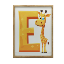  FALI PLAKÁT ZSIRÁF ÉS E BETŰ KERET NÉLKÜL 30x40 CM MATTE grafika, keretezett kép