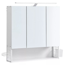 Fali tükrös 3 ajtós fürdőszoba szekrény, fehér 15x70x70cm fürdőszoba bútor