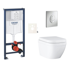 Fali WC-garnitúra világos falakra / falra szerelhető Grohe Euro Ceramic SIKOGRSEUSAP00 szaniter
