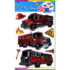  Falidekor 3D tűzoltóautók tapéta, díszléc és más dekoráció