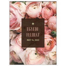  Falikép – Dátum és felirat rózsa háttérrel (videóvetítő opcióval) grafika, keretezett kép