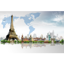  Falikép Emlékművek - Eiffel-torony, 350 x 250 cm tapéta, díszléc és más dekoráció