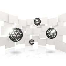  Falikép fekete golyókkal2, 300 x 200 cm tapéta, díszléc és más dekoráció