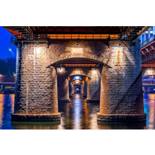  Falikép Híd éjszaka Szöulban, 300 x 250 cm tapéta, díszléc és más dekoráció