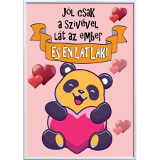  Falikép – Jól csak a szívével lát az ember pandás (videóvetítő opcióval) grafika, keretezett kép