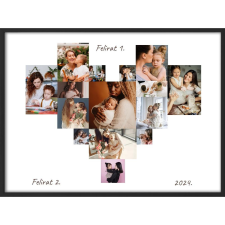  Falikép kollázs sok fotóból szív alakban 5. (videóvetítő opcióval) grafika, keretezett kép