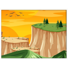  Falikép – Tájkép sziklákkal (videóvetítő opcióval) grafika, keretezett kép