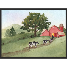  Falikép – Vidéki táj 2. (videóvetítő opcióval) grafika, keretezett kép