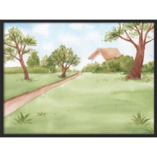  Falikép – Vidéki táj (videóvetítő opcióval) grafika, keretezett kép