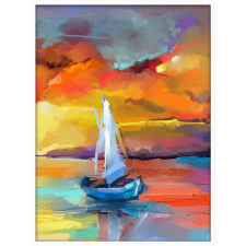  Falikép – Vitorlás a tavon (videóvetítő opcióval) grafika, keretezett kép
