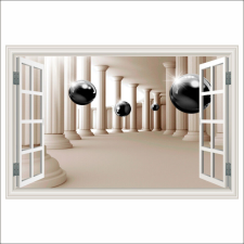  Falmatrica Ablak Oszlopok és golyók, absztrakt, 300 x 200 cm tapéta, díszléc és más dekoráció