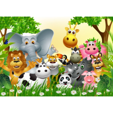  Falmatrica Dzsungel állatok, gyerekrajzok2, 400 x 250 cm tapéta, díszléc és más dekoráció