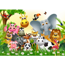  Falmatrica Dzsungel állatok, gyerekrajzok3, 270 x 200 cm tapéta, díszléc és más dekoráció