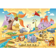  Falmatrica Dzsungel állatok, gyerekrajzok, 350 x 200 cm tapéta, díszléc és más dekoráció