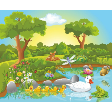  Falmatrica Erdei állatok, gyerekrajzok5, 250 x 200 cm tapéta, díszléc és más dekoráció