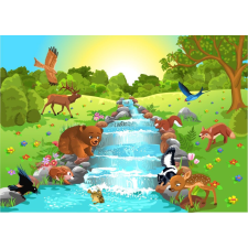  Falmatrica Erdei állatok, gyerekrajzok, 350 x 200 cm tapéta, díszléc és más dekoráció