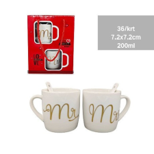 Family bögre díszdobozos kanállal mr. és mrs. 4db-os 210ml bögrék, csészék