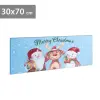 FAMILY CHRISTMAS 58464 LED-es fali kép - "Merry Christmas" - 6 melegfehér LED - 70 x 30 cm
