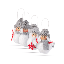 FAMILY CHRISTMAS Karácsonyfadísz, poliészter hóember, 10 cm, 4 db / csomag (58725) karácsonyfadísz