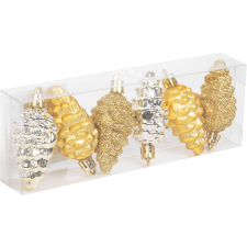 FAMILY CHRISTMAS Karácsonyfadísz szett, arany toboz, 6 cm, db / szett (58784A) karácsonyfadísz