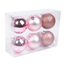 FAMILY CHRISTMAS Karácsonyfadísz szett, gömbdísz, pezsgőarany, 6 cm, 6 db / szett (58773E) karácsonyfadísz