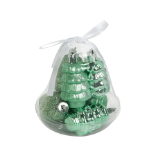 FAMILY CHRISTMAS Karácsonyfadísz szett, zöld, 6 cm, db / szett (58772) karácsonyfadísz