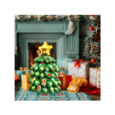 FAMILY CHRISTMAS Karácsonyi lufi 3D, alumínium fólia, karácsonyfa, 38x34 cm (58968) party kellék