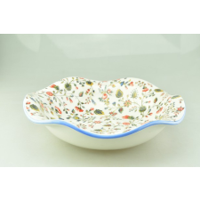  family dísztál hullámos dolomit piros-kék virágos party kellék