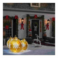 Family Felfújható RGB LED-es óriás karácsonyi gömb - 60 cm karácsonyfa izzósor