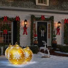 Family Felfújható RGB LED-es óriás karácsonyi gömb 60 cm arany karácsonyi dekoráció