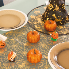 Family Halloween-i kétoldalú asztalterítő futó - pókháló mintás - 36 x 180 cm 58154 dekoráció