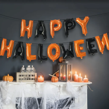 Family Halloween-i lufi szett - "Happy Halloween" felirat - rögzítő szalaggal dekoráció
