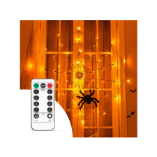 FAMILY HALLOWEEN Pókháló fényfüggöny pókkal, melegfehér, 60 db LED (58150) világítás