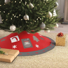 Family Karácsonyfa alá terítő (97 cm, poliészter, szürke / piros) karácsonyi dekoráció