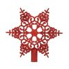 Family Karácsonyfa csúcsdísz - hópehely alakú - 20 x 20 cm - piros