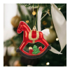 Family Karácsonyfa dísz - hintaló, glitteres - 100 x 100 mm