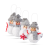 Family Karácsonyfadísz - poliészter hóember - 10 cm - 4 db / csomag